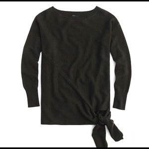 J.Crew•Black Boatneck Tie-Waist Sweater•Large| NWT